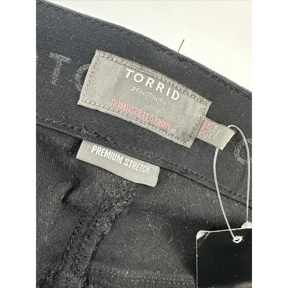 Torrid Bombshell Skinny Black Jeans Premium Stretch High Rise Destructed NWT 20R - Picture 11 of 14